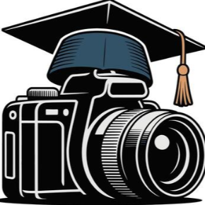 Camera wearing graduation cap